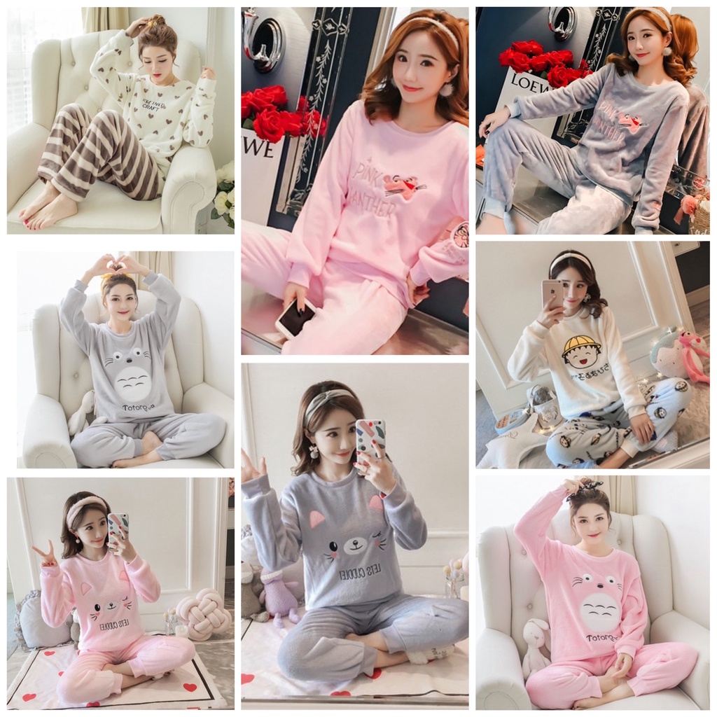 Bộ ngủ lông cừu nhiều mẫu dày dặn ấm áp ( Order QC) | BigBuy360 - bigbuy360.vn