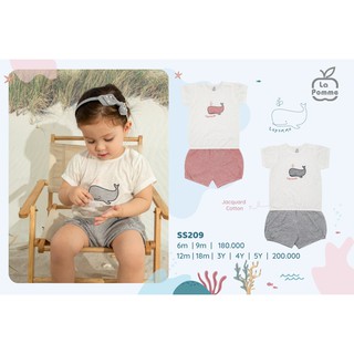 Ss209 bộ cộc tay la pomme tay bồng thêu cá voi