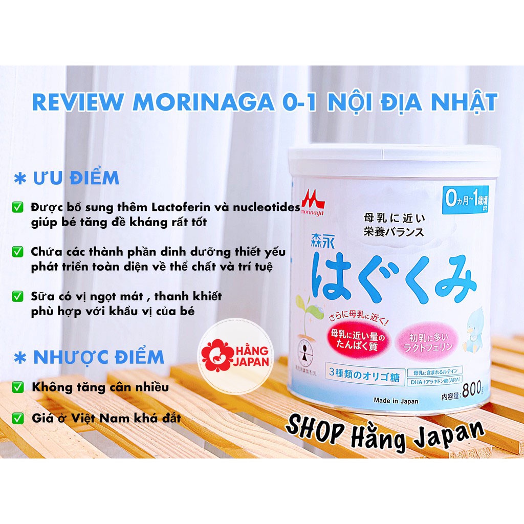 Sữa bột Morinaga cho bé từ sơ sinh trở lên hộp 800g Hàng Nhật