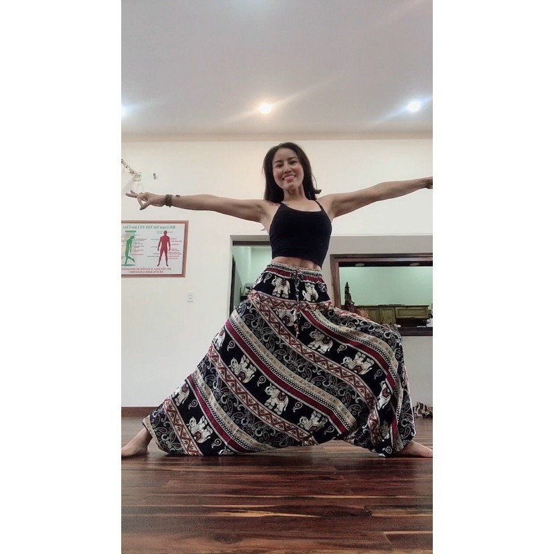 [47-65ký/chọn màu]Quần harem yoga dance lanh thái. | BigBuy360 - bigbuy360.vn