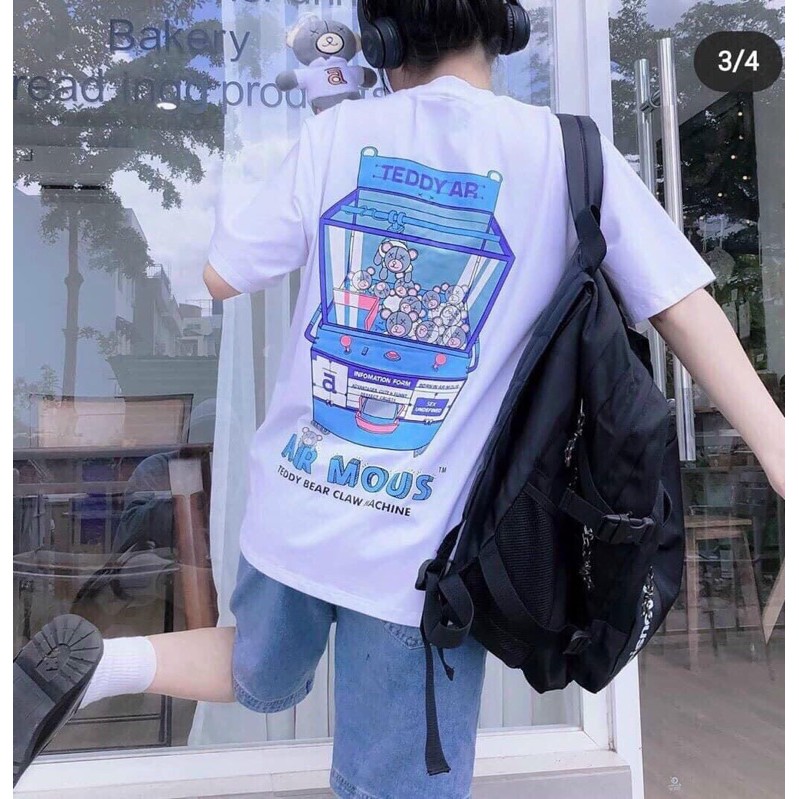 [Mã SKAMA06 giảm 8% tối đa 50K đơn 250K] [Rẻ Vô Địch] Áo cotton tay lỡ Unisex -- Máy Cắp Gấu Bông AR MOUS | BigBuy360 - bigbuy360.vn