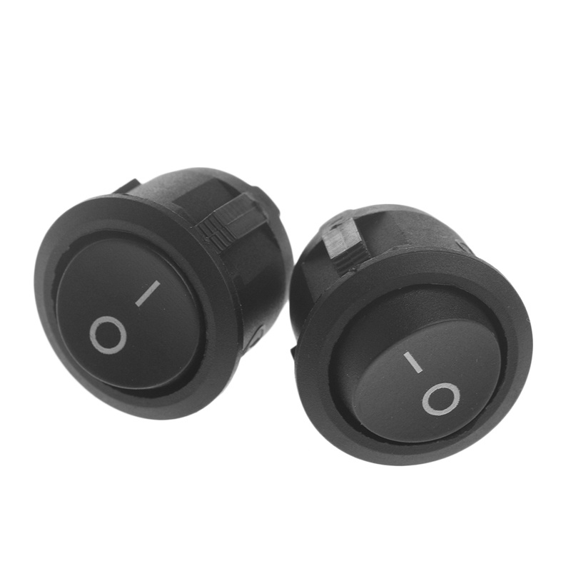 Set 2 công tắc bật/ tắt mini 3-Pin 6A 250V AC màu đen