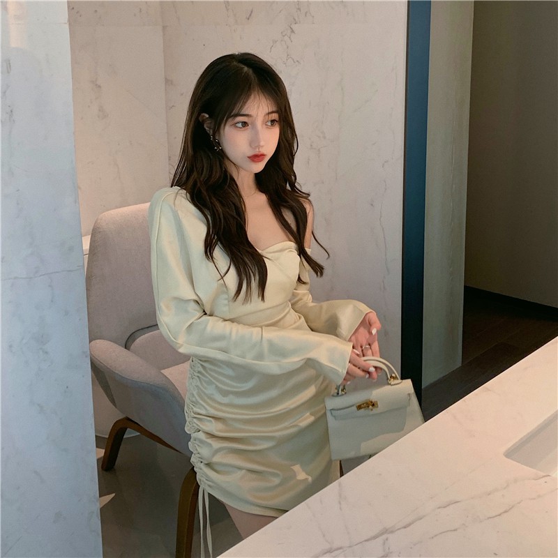 ( ORDER ) Đầm váy nữ lệch vai rút dây sexy ulzzang AK1094 | BigBuy360 - bigbuy360.vn