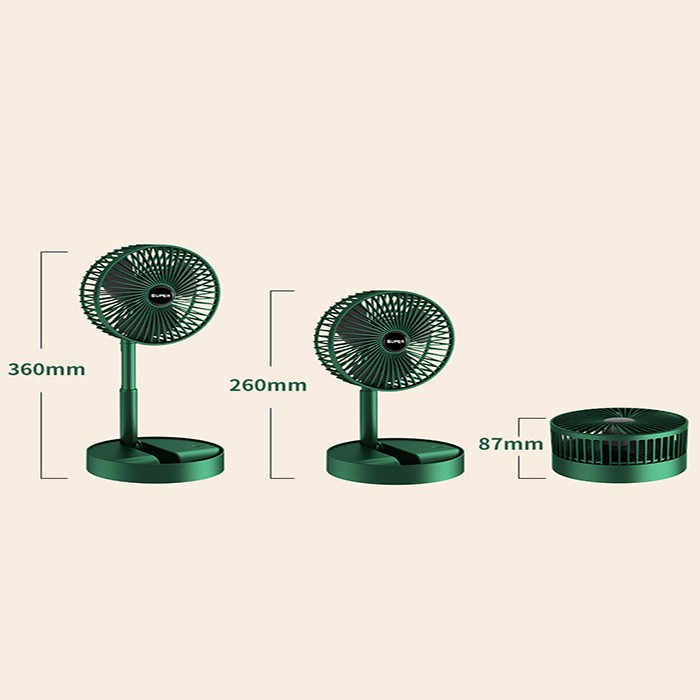 Quạt tích điện cầm tay mini để bàn gấp tròn siêu gọn 3 chế độ gió mạnh pin chạy 6-8 giờ mẫu mới 2021 | BigBuy360 - bigbuy360.vn