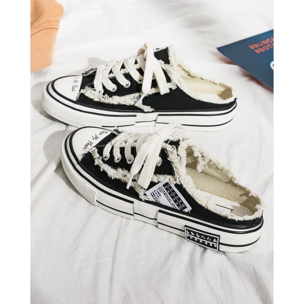 [Mã FAGREEN245 giảm 10% tối đa 30k đơn từ 99k] Giày sục nữ Vessell Style rách cá tính , Hot Trend mới nhất 2020 HAPU | BigBuy360 - bigbuy360.vn