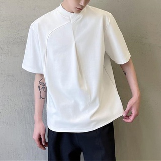 Áo cotton cổ chéo form rộng unisex basic trendy