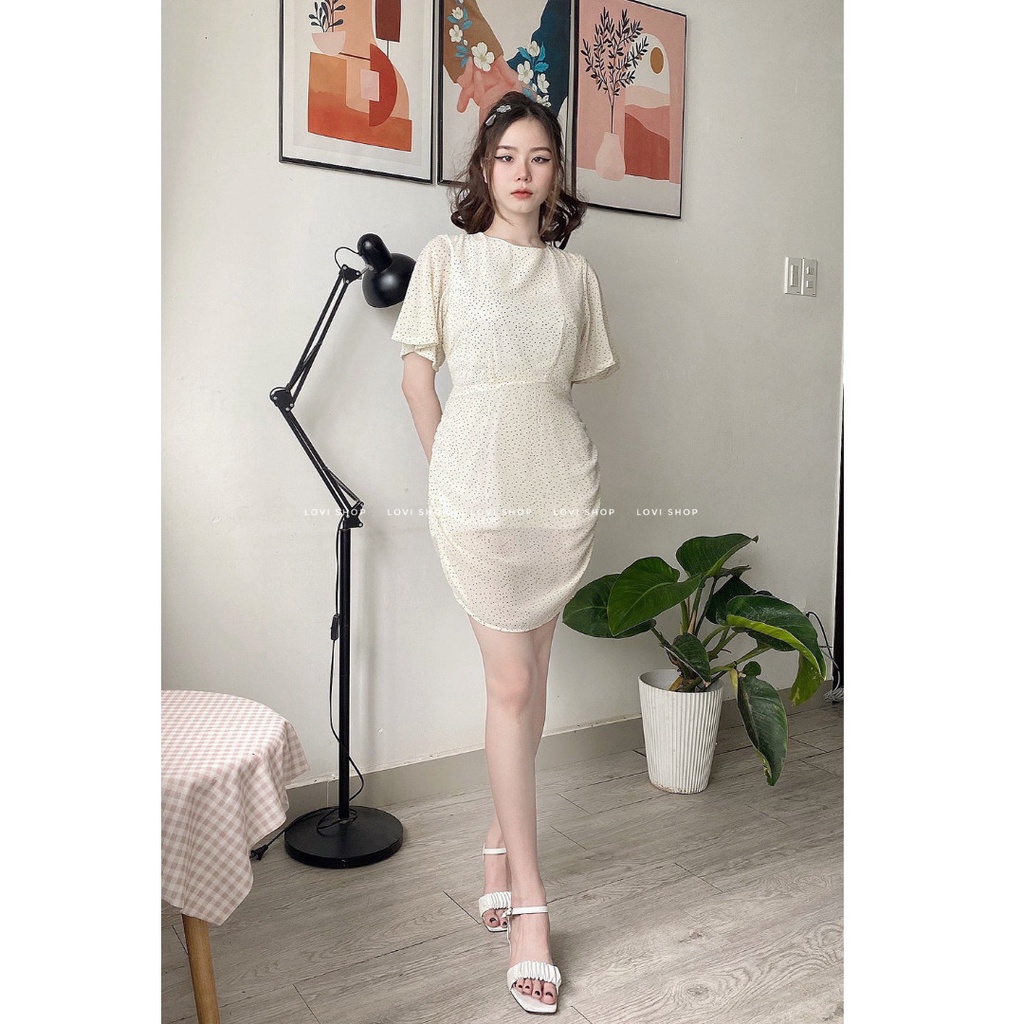 Đầm kiểu nữ chấm bi  nhiều màu Lovi