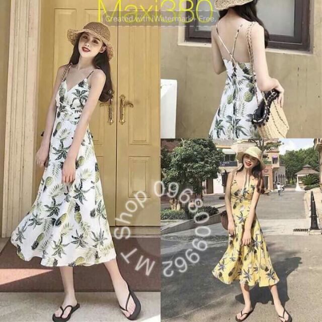Váy maxi đan lưng siêu hot Chất đũi mịn bao đẹpDây lưng có thể điều chỉnh to béGiá100k