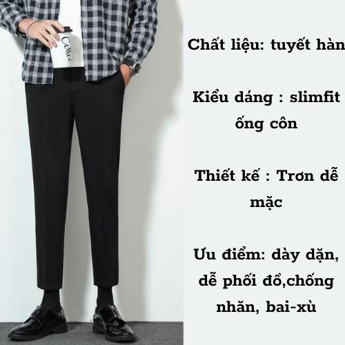 Quần âu nam hàn quốc ống côn Manmoshop, Quần tây nam co giãn công sở slimfit