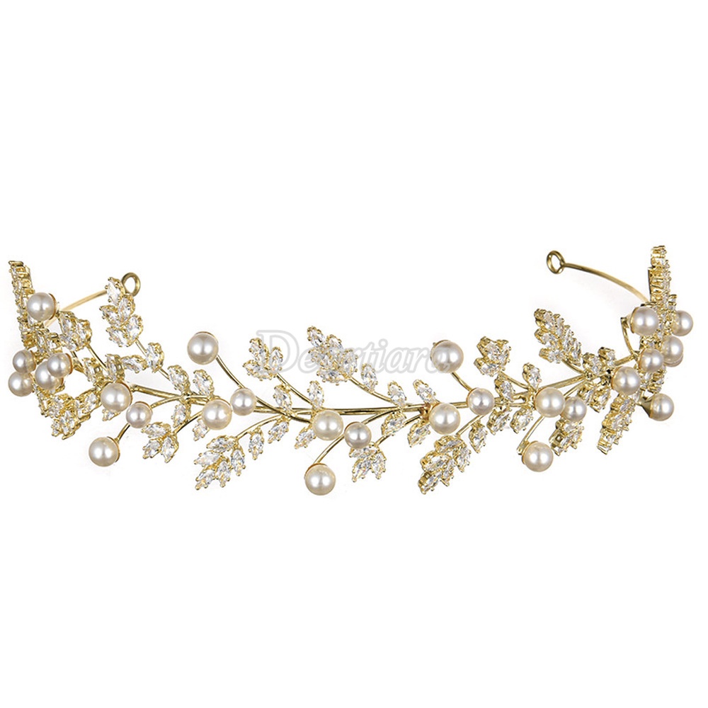 Băng Đô Cài Tóc Hình Lá Phong Thời Trang Cho Cô Dâu