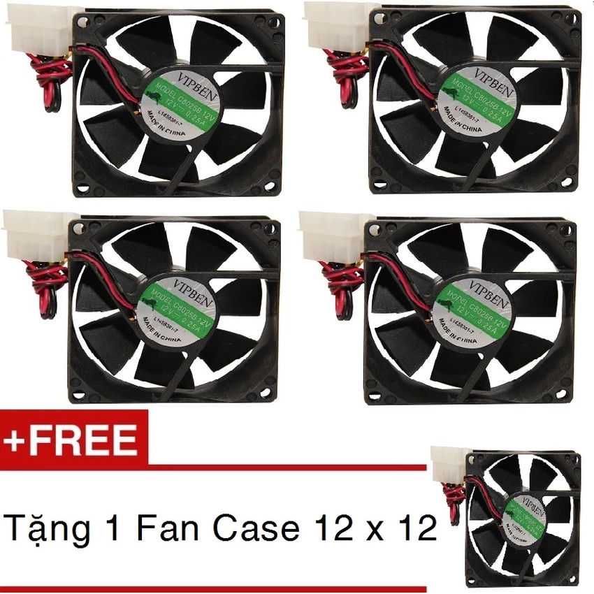 [Mã ELFLASH5 giảm 20K đơn 50K] Quạt tản nhiệt Case 12cm Mua 4 tặng 1,Fan case 12 màu đen. | WebRaoVat - webraovat.net.vn