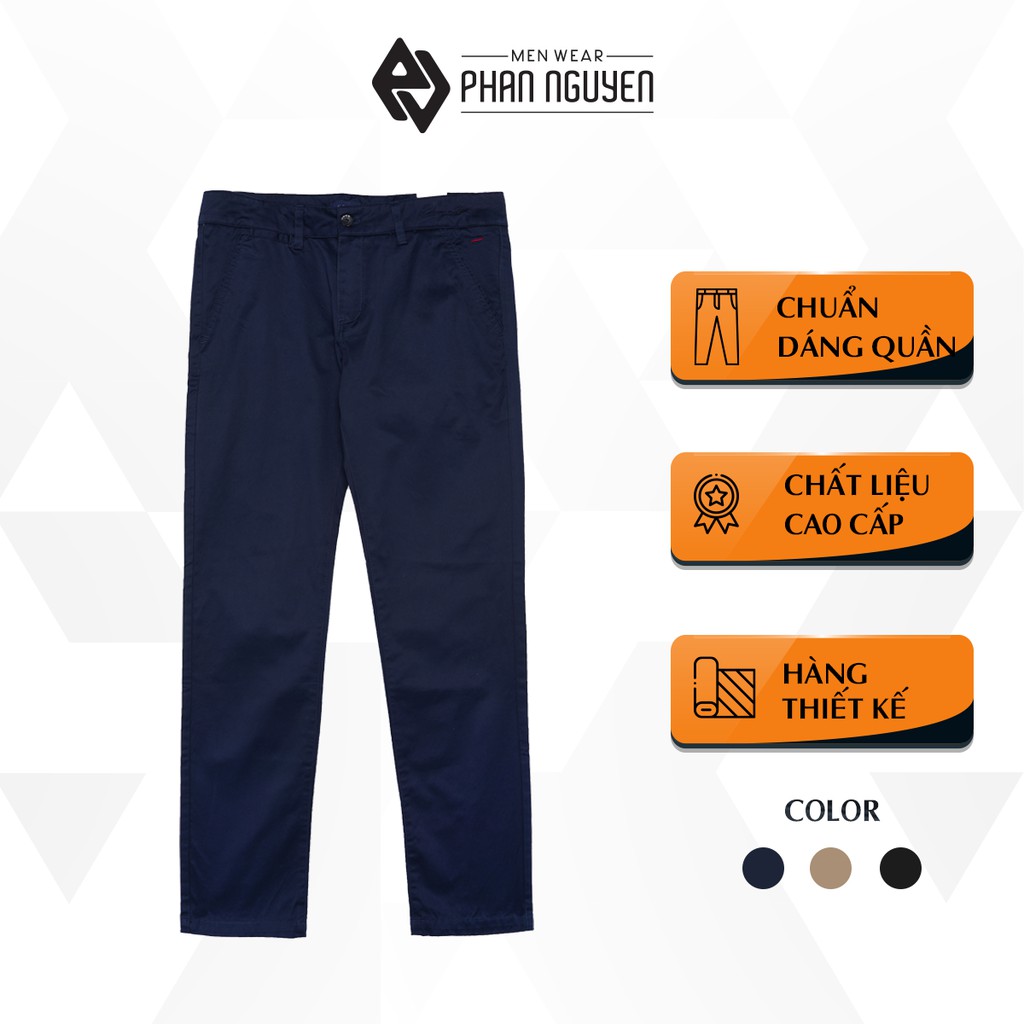 Quần kaki nam ống suông Elegant PHAN NGUYỄN thiết kế trẻ trung, chất liệu cotton co giãn thoải mái QKK.079-081