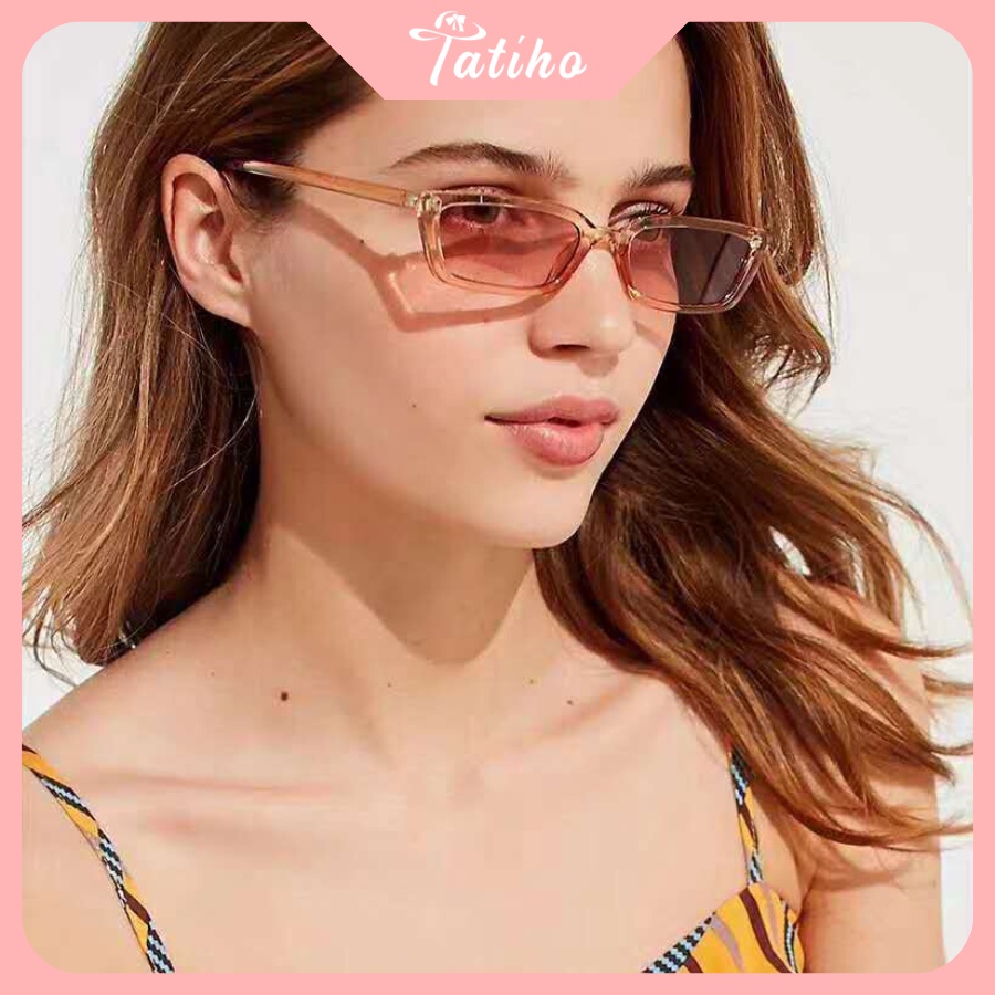 Kính Mát (Kính Râm) Hình Chữ Nhật Gọng Nhựa Phong Cách Hàn Quốc - Tatiho - Mã MK033