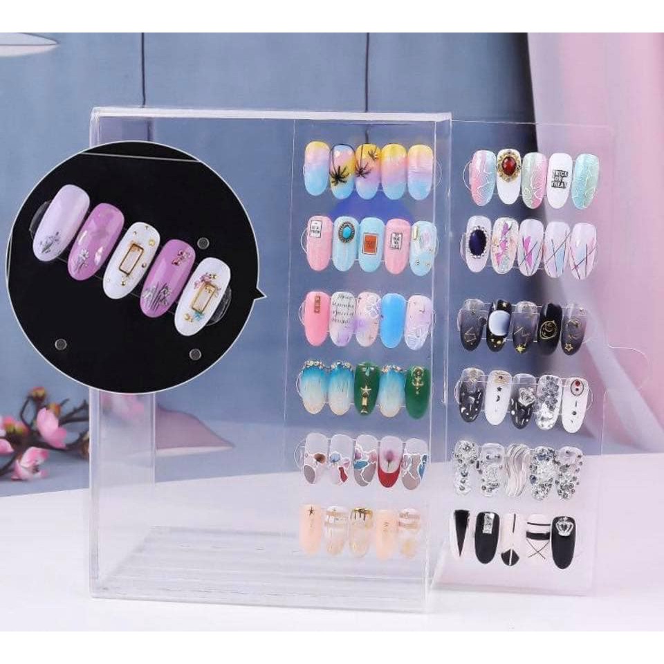 Set 10 thanh trưng bày mẫu nail Hàn Quốc đẹp - 1 thanh dán được 5 móng