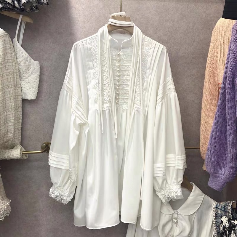SẴN🎀Đầm babydoll trắng cúc ngọc 𝐋𝐀𝐋𝐀𝐃𝐔𝐃𝐔 nàng thơ đi Đà Lạt, du lịch/Áo kiểu công chúa tiểu thư retro vintage big size