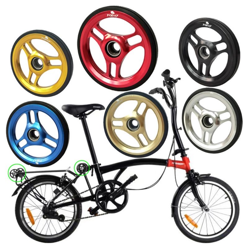 QQ Bánh Đà Bằng Hợp Kim Nhôm CNC Kèm Vòng Bi Kín Cho Brompton