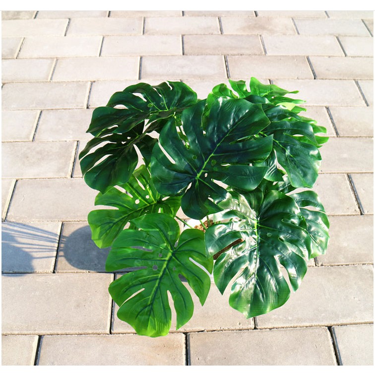 Cây hoa giả hoa nhựa monstera bonsai FL0015