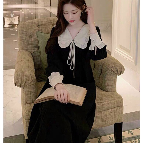 Đầm tiểu thư dáng dài phong cách retro cực xinh
