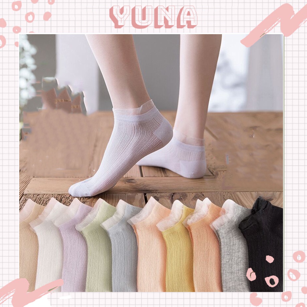Tất Nữ Cổ Ngắn Hàn Quốc Siêu Mỏng Thấm Thấm Hút Mồ Hôi Hiệu Quả