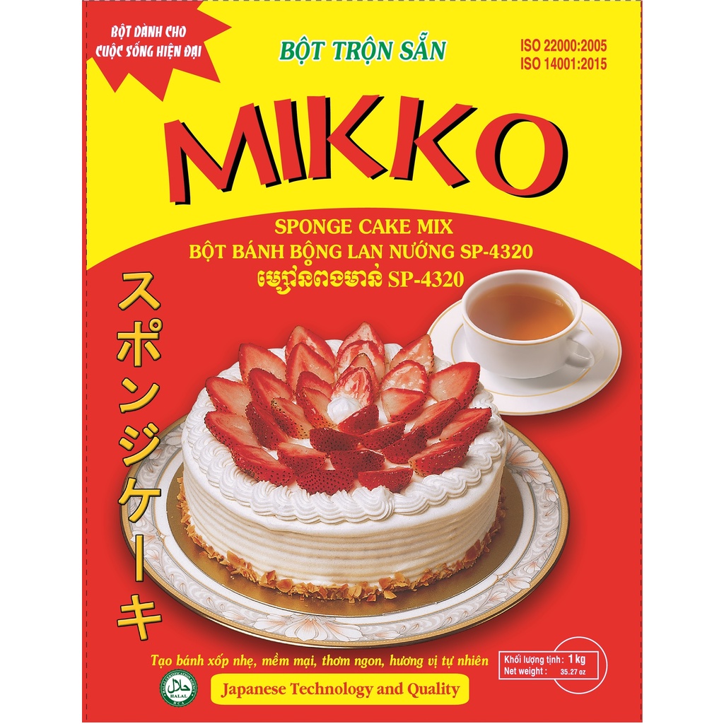 1kg Bột bánh bông lan nướng Mikko bột trộn sẵn bột pha sẵn hàng Việt nam chất lượng cao