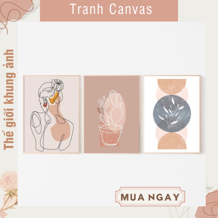 Bộ 3 tranh treo tường canvas mẫu đẹp TGKA303,tranh có đinh và móc tặng kèm, in sắc nét, giao hàng nhanh chóng