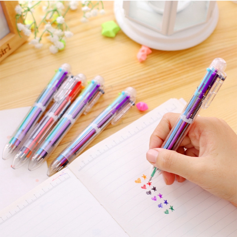Bút bi 6 màu trong 1 ngòi 0.5mm tiện dụng cho học sinh