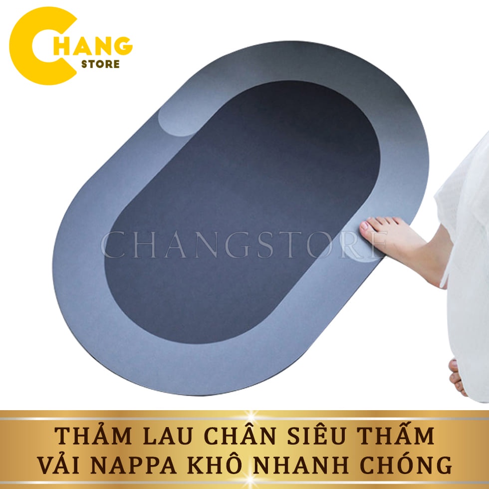 Thảm Lau Chân Siêu Thấm Nhà Tắm, Nhà Vệ Sinh Vải Nappa Siêu Thấm Hút Khô Chân Nhanh Chóng