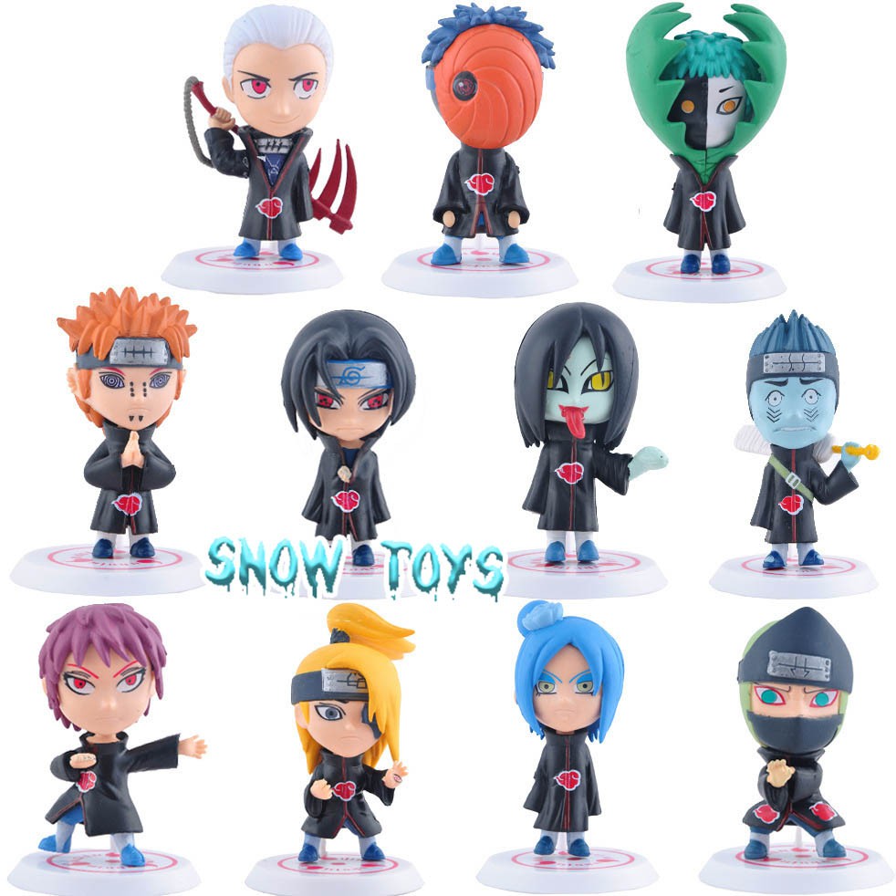 Mô hình Naruto - Mô hình các nhân vật Naruto Sasuke Sakura Kakashi Killer Bee Team Akatsuki - Cao 8cm