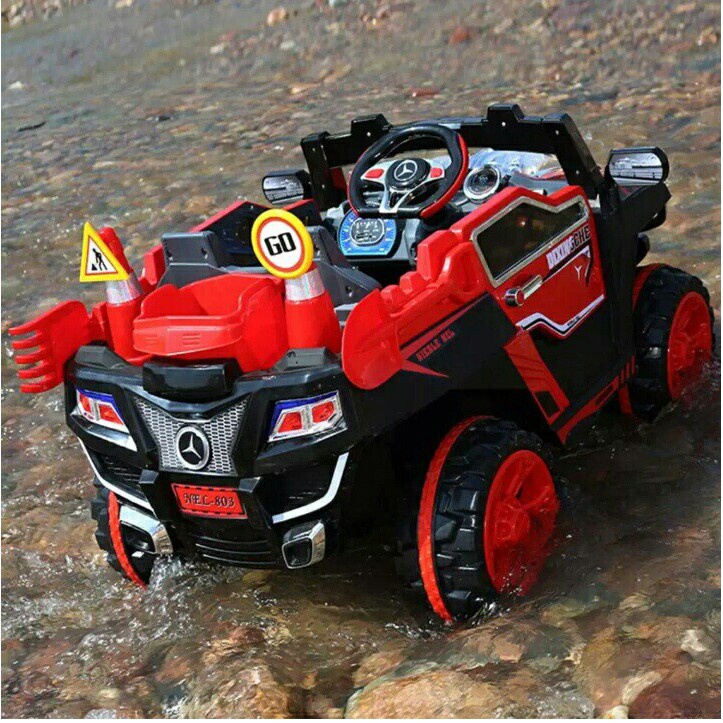 Xe ô tô điện trẻ em nel 803, mẫu ô tô điện 2 chỗ ngồi, MERCEDES NEL 803 kèm bộ đồ chơi xúc cát