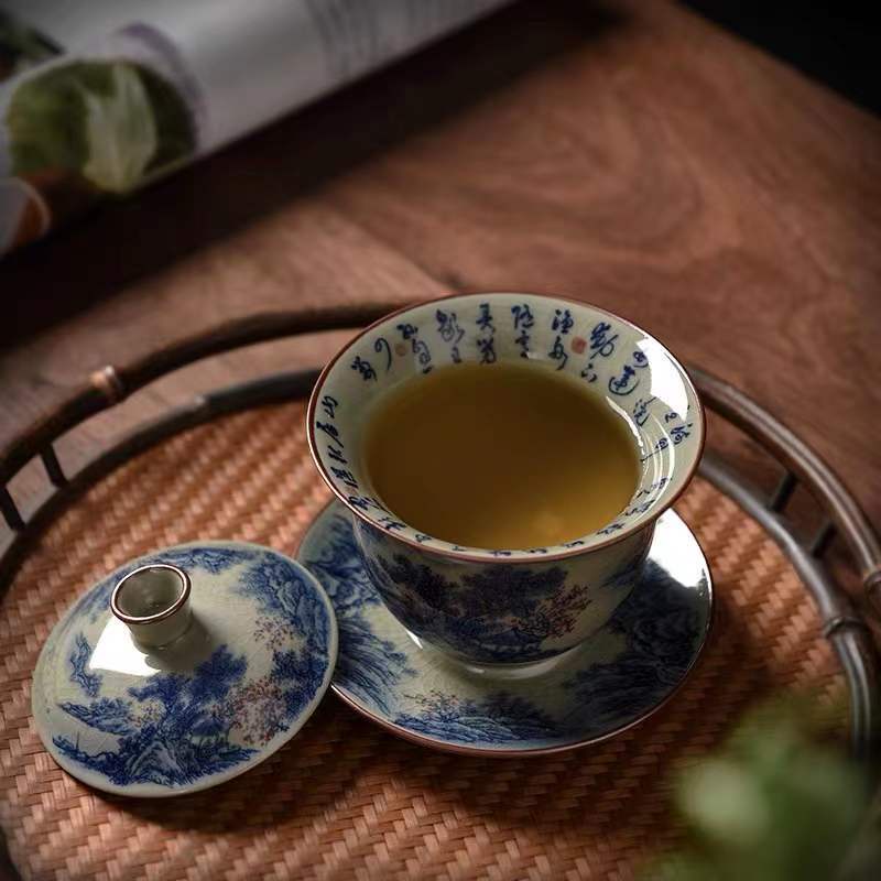 Chén Khải vẽ tay họa tiết Sơn Thủy độc đáo