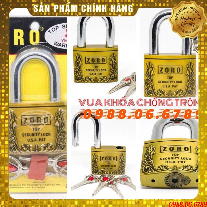 Ổ khóa cao cấp ZORO 6 phân,chìa đạn⚡FREE SHIP⚡ KHÓA BẤM KHÔNG CẦN CHÌA,Ổ Khóa 6 Phân Chống Cắt, Khoá Nhà Chống Trộm