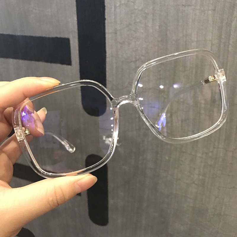 Mắt Kính Gọng Vuông Lớn Trong Suốt Chống Ánh Sáng Xanh Phong Cách Hàn Quốc Cổ Điển Thời Trang Cho Nam Và Nữ
