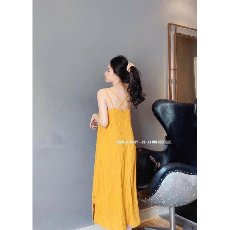 váy ngủ vải đũi mặc nhà