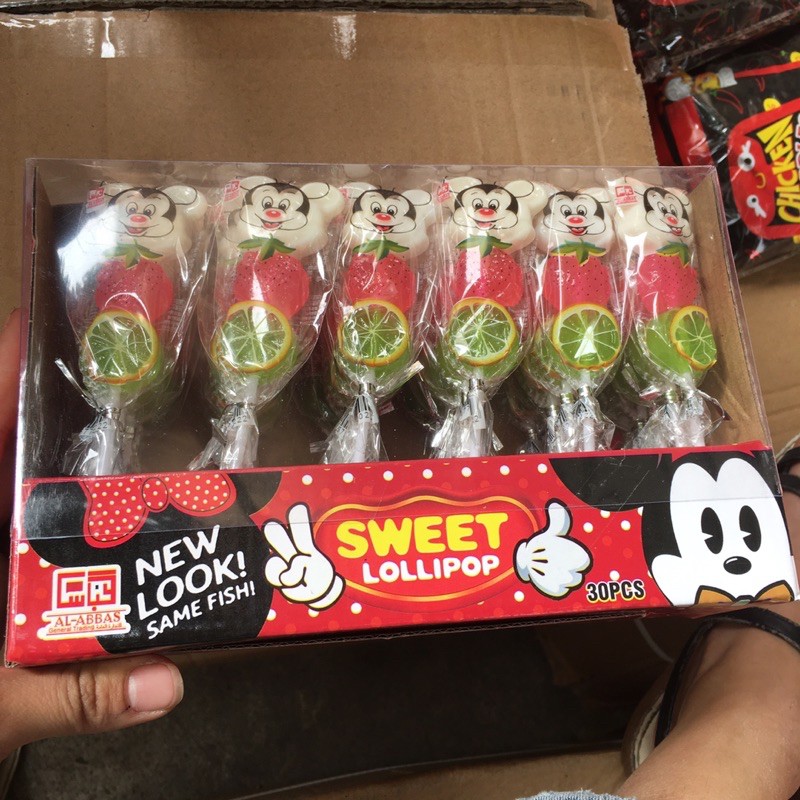 hộp 30 chiếc kẹo mút hình chuột mickey