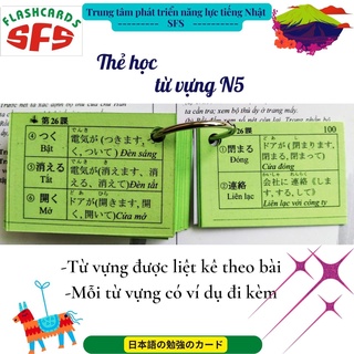 Thẻ từ vựng N5 , thẻ tiếng nhật