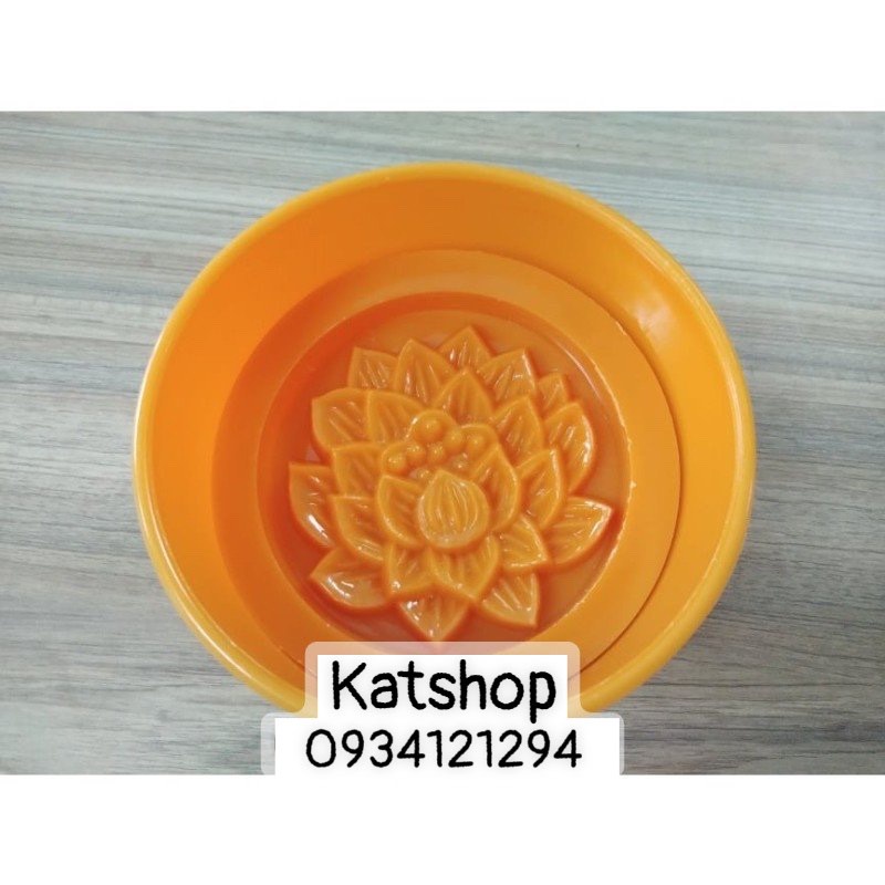 Khuôn làm xôi tròn hoa sen nổi size 14cm nhựa cứng bền đẹp
