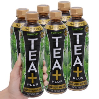 6 chai trà ô long Tea Plus 455ml HSD còn 1 năm