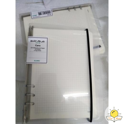 Sổ còng Klong giấy caro A5 gồm File còng + 100 tờ, Binder làm Bullet journal MS 994