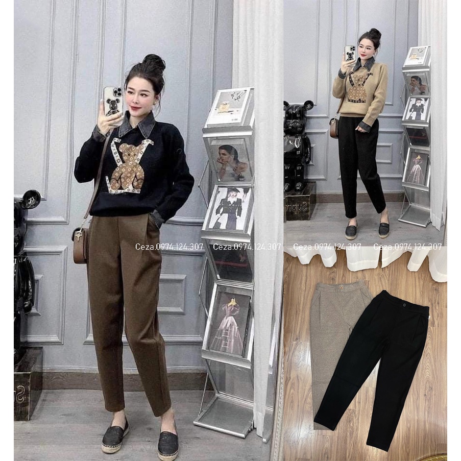 Quần baggy dạ chun sau loại 1 dày dặn ,bề mặt vải mềm mịn chất siêu đẹp - Real Fashion