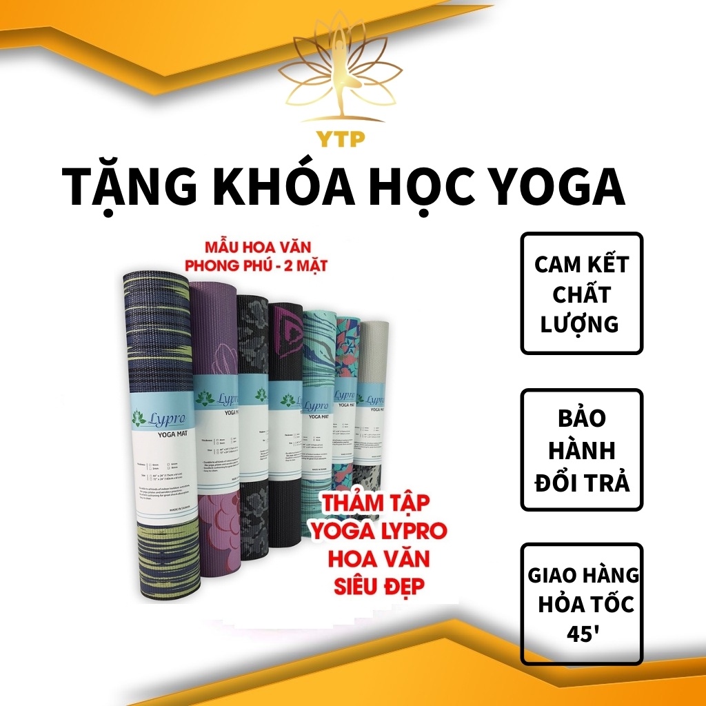 Thảm Tập Yoga S3LYPRO PVC Loại 1 Hoa Văn Hai Mặt ❤️️ TẶNG TÚI ĐỰNG CAO CẤP ❤️️  Dày 6mm Hàng VNXK Siêu Dày Êm Đẹp