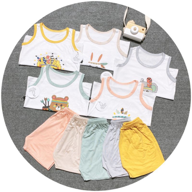 Bộ Ba Lỗ Thun Lạnh hình Quần Màu Cho Bé ( Hàng loại 1)