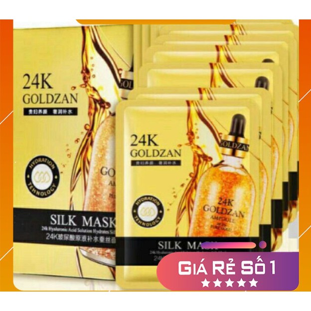 ✔️[100% Chính Hãng] Mặt Nạ Vàng 24K Goldzan Lụa Phục Hồi Da Hư Tổn, Se Khít Lỗ Chân Lông, Cấp Ẩm, Chống Nhăn, Lão Hoá