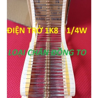Điện trở 1k8 1/4w 5% loại chân to bằng đồng