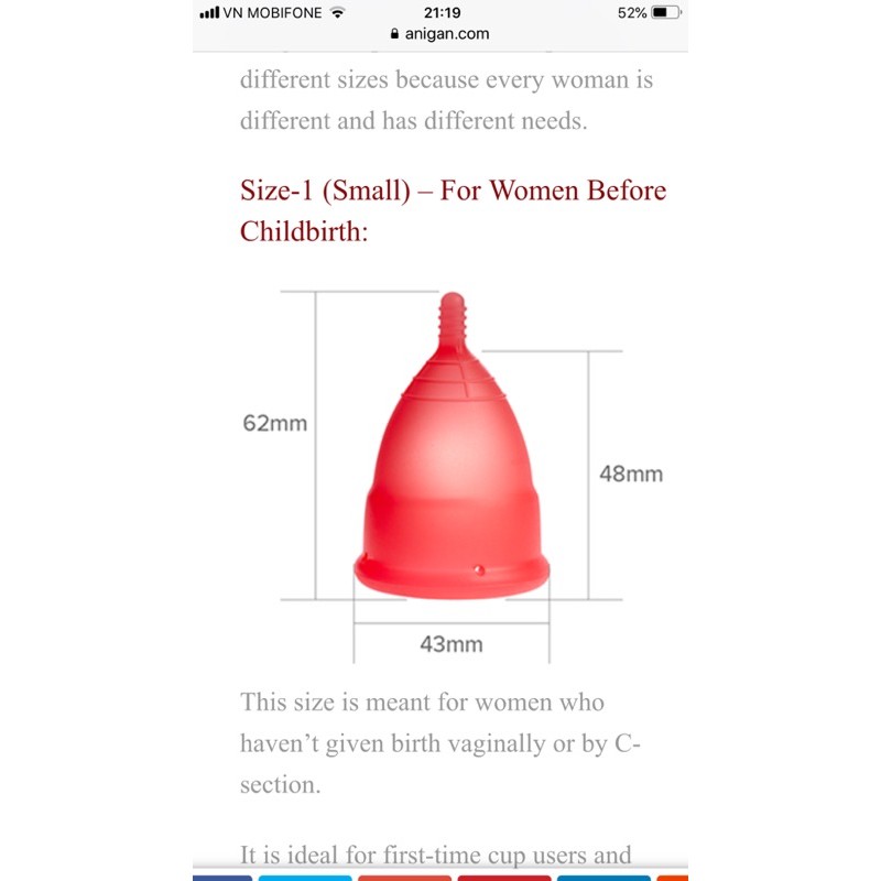 [Tặng full phụ kiện] Cốc nguyệt san Eva cup