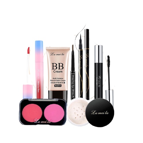 Bộ makeup nữ đầy đủ Lameila 7 món kem nền, phấn phủ, phấn má, kẻ mày, kẻ mắt, mascara, son kem lì BTD-L710