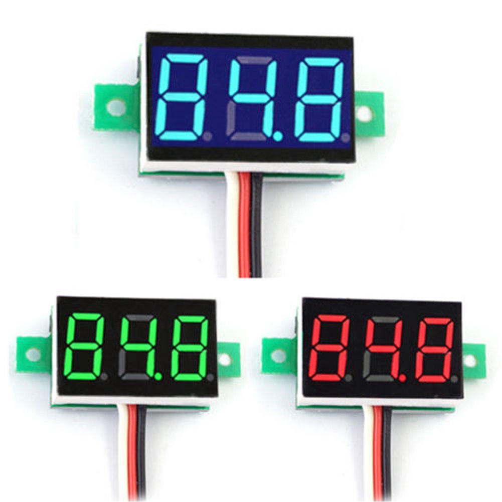 Vôn kế điện tử W18 màn hình LED 3 chữ số Mini DC 0-100V kết nối 3 dây điện