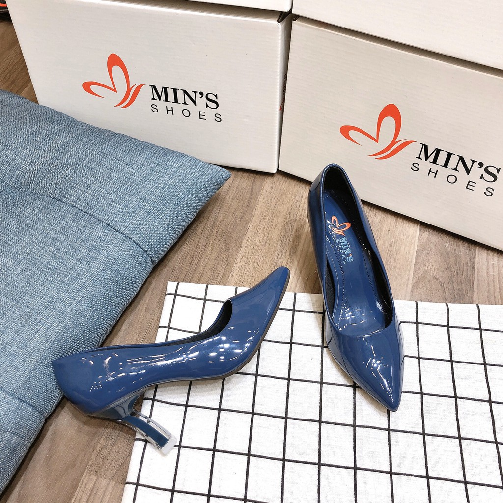 Min's Shoes - Giày Cao Gót Nano Hàn D354 Xanh