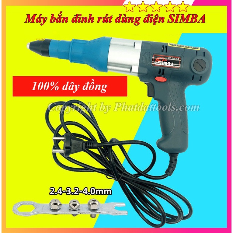 Máy bắn đinh tán, đinh rút rive dùng điện 220V SIMBA - Hàng chính hãng - Bảo hành Toàn Quốc 6 tháng