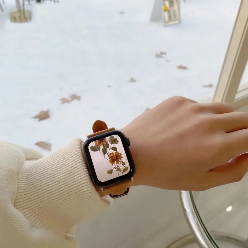 Dây đeo đồng hồ da bò thật có khóa kim loại thích hợp cho Apple Watch Series 6 Se 5 4 3 2 40mm 44mm Iwatch 38mm 42mm