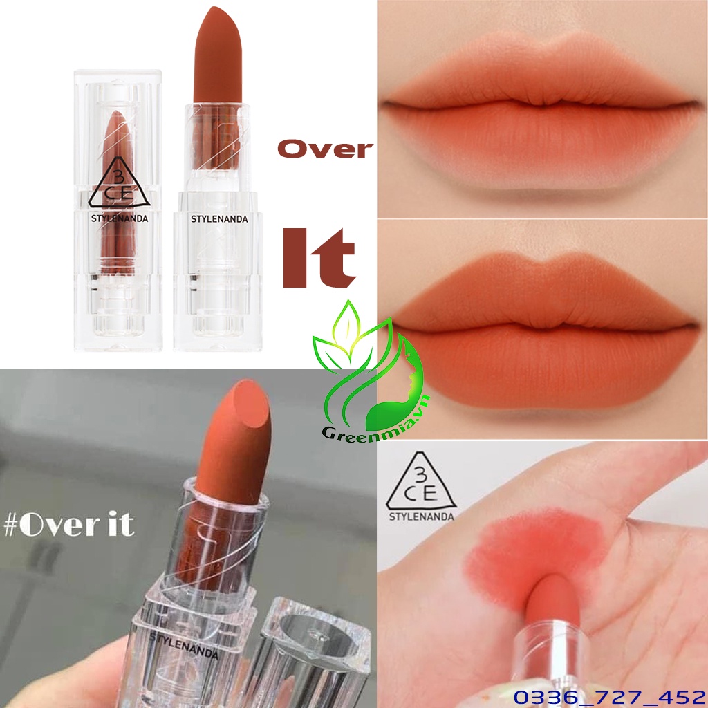 Son Thỏi 3CE Soft Matte Lipstick Over It Màu Cam Ánh Đỏ Thiết Kế Trong Suốt Lên Màu Bền Đẹp, Lâu Trôi